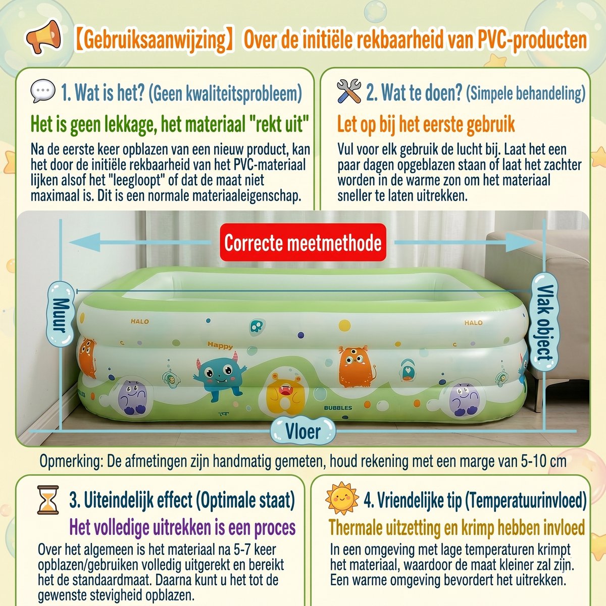 Premium Opblaasbaar Kinderzwembad - 210 x 140 x 56 cm - 3-Laags Verdikt Familiezwembad - Veilig PVC Babybad met Afvoergat - Zomer Waterplezier - Zwembad speelgoed - Buitenspeelgoed inclusief Reparatiesetje — afbeelding 2