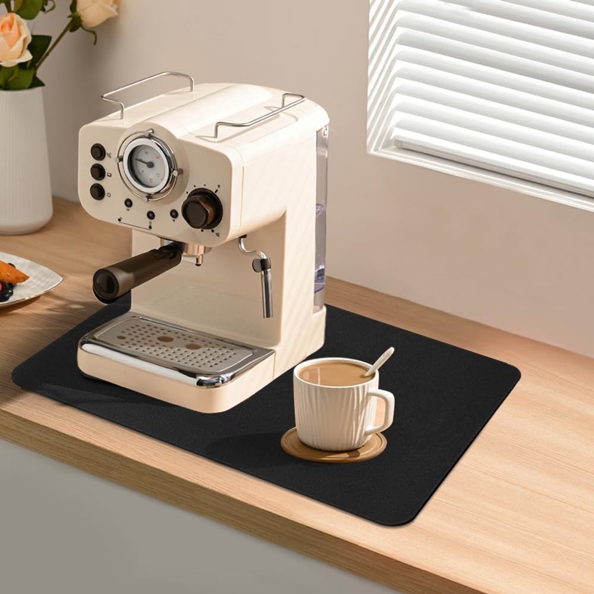 Dailygoods - Dailygoody - Keuken afvoermat - Antislip droogmat - 40 x 30 cm - Koffiemachine absorberend - Ondersteunt schotel en koffiebar - Geschikt voor aan
