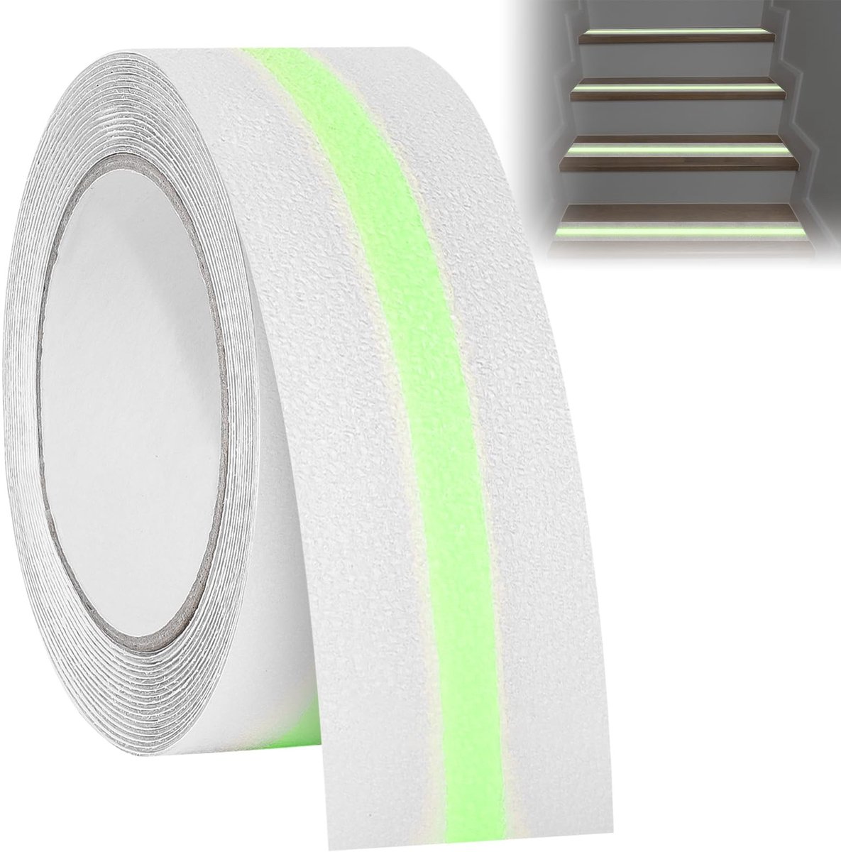 Dailygoods - Dailygoody - Anti-slip plakband - Veiligheidsplakband - Fluorescerend - 10 m x 5 cm - Antislipband - Waterdicht - Geschikt voor binnen en buiten