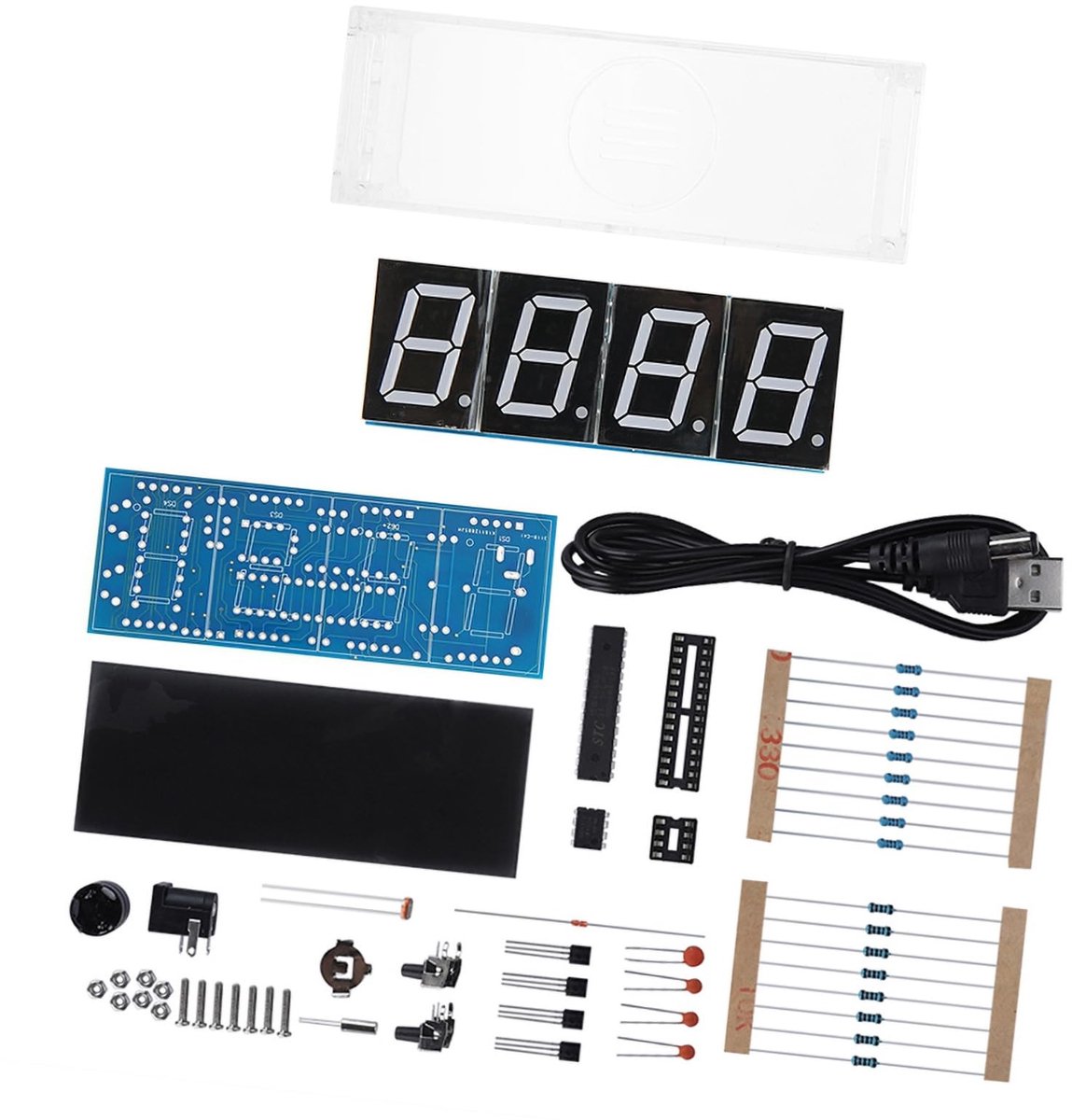 Dailygoods - Dailygoody - DIY Digitale LED-klok - Tafelklok met Tijd en Temperatuur - Eenvoudige Installatie - Groente - Elektronische Klok - Perfect voor Thuisgeb...