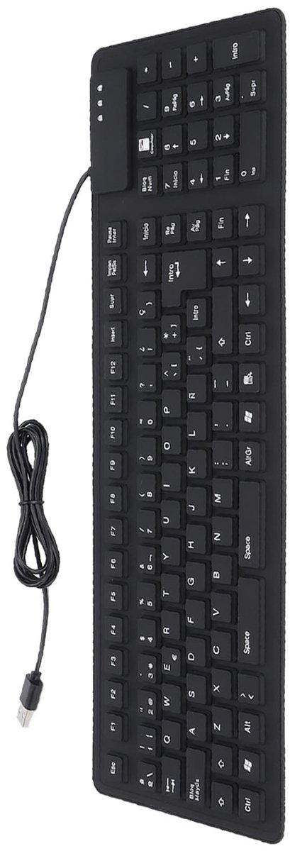 Dailygoods - Compact Opvouwbaar Toetsenbord met USB Verbinding en Rustig Ontwerp