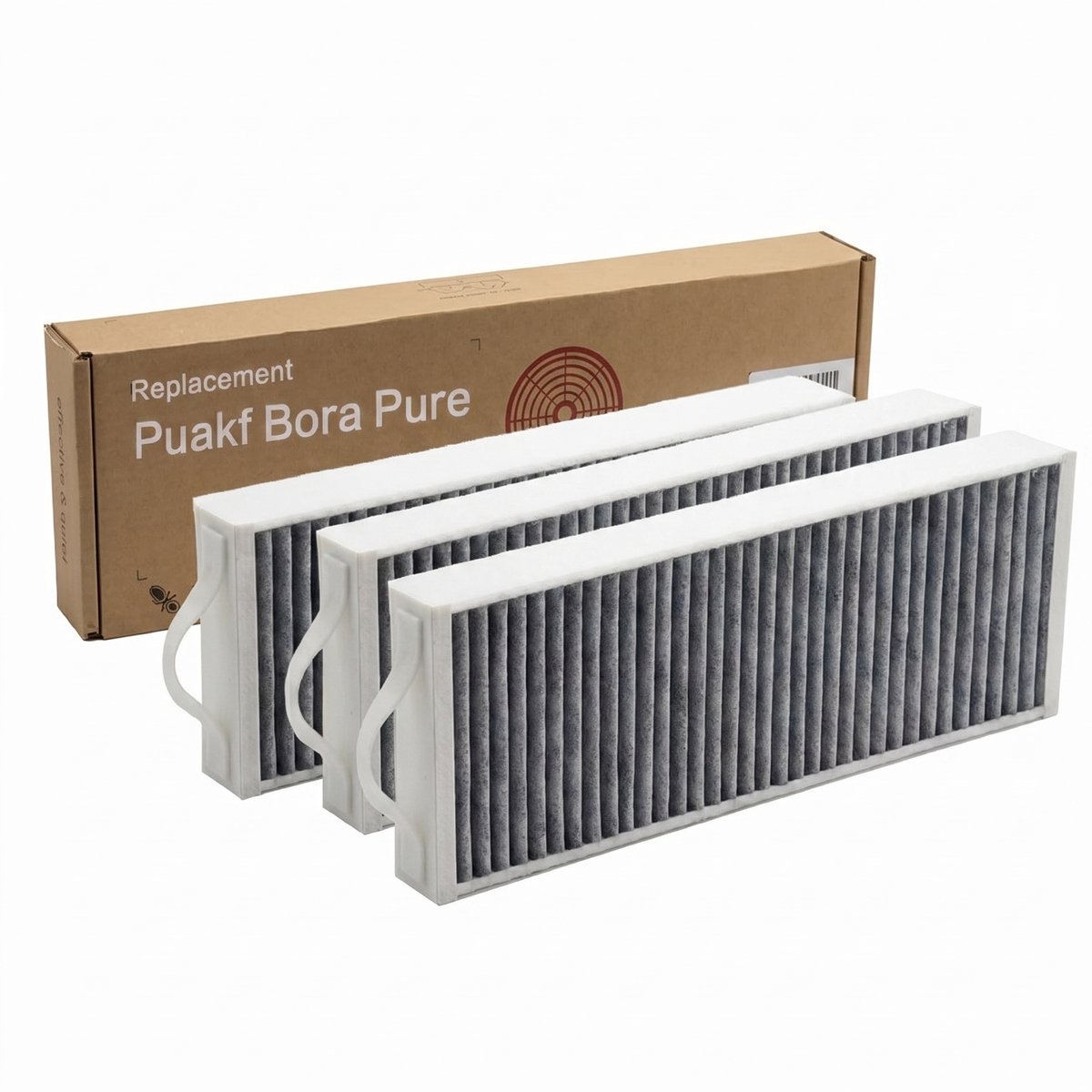 Koolstoffilter geschikt voor Bora Pure Puakf Puru Puxu - 3 stuks - Voor Kookplaat Afzuiging - 435x130x50mm