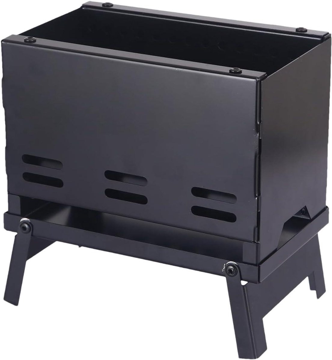 Houtskool Grill - Draagbare Barbecue - Buiten Koken - Inklapbaar Ontwerp - 8 x 21 x 8 cm - Zwart