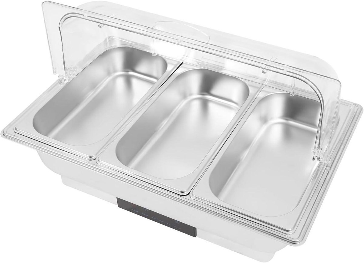 Elektrische Bain Marie - Warmhoudbak - Buffet Warm Houden - Instelbare Temperatuur - 9 Liter - Zilver