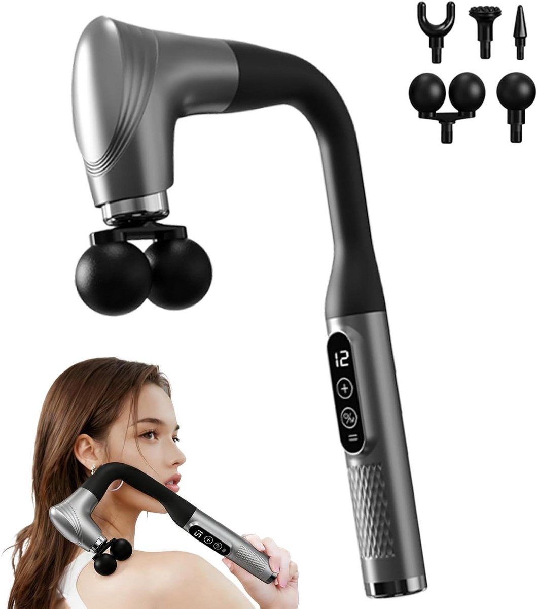 Lichaamsmassageapparaat - Draagbare massager - Spierherstel Bevorderen - Dubbele kop ontwerp - 880 gram - Zwart