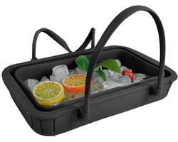 Siliconen ijsemmer - Opvouwbare koeler - Dranken koelen - Grote capaciteit - 22 x 115 cm - Grijs