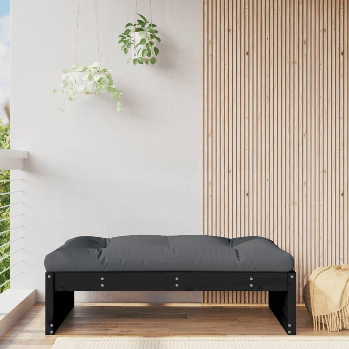 Houten Voetenbank - Tuinbank Kruk - Buiten Ontspannen - Massief Grenenhout - 120 x 80 cm -