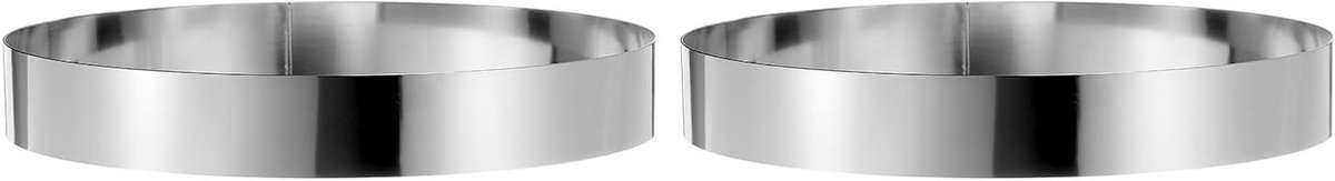 Set van 2 Ronde Taartvormen van Roestvrij Staal, 30x5cm, Perfect voor Mousse, Gebak en Desserts