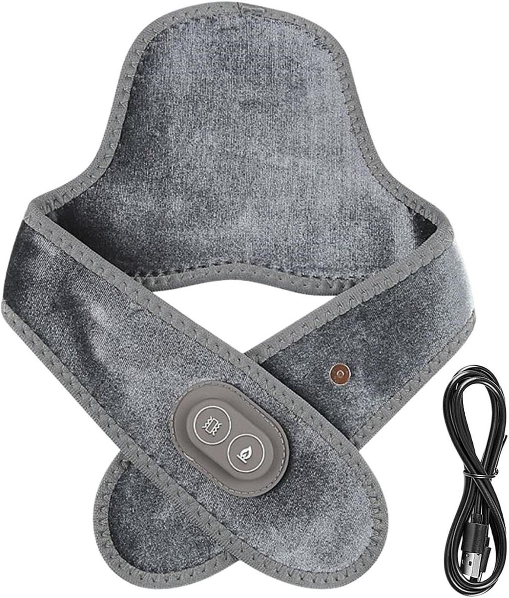 Nek Verwarmer - Verwarmde Nekband - Spierontspanning Nek - Verstelbare Warmte - 66 cm - Zwart