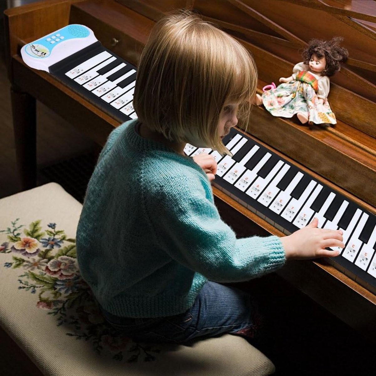 Piano Toetsen Stickers - Leer Stickers - Muziek Leren - Transparant PVC Materiaal - 61 of 88 Toetsen - Transparant