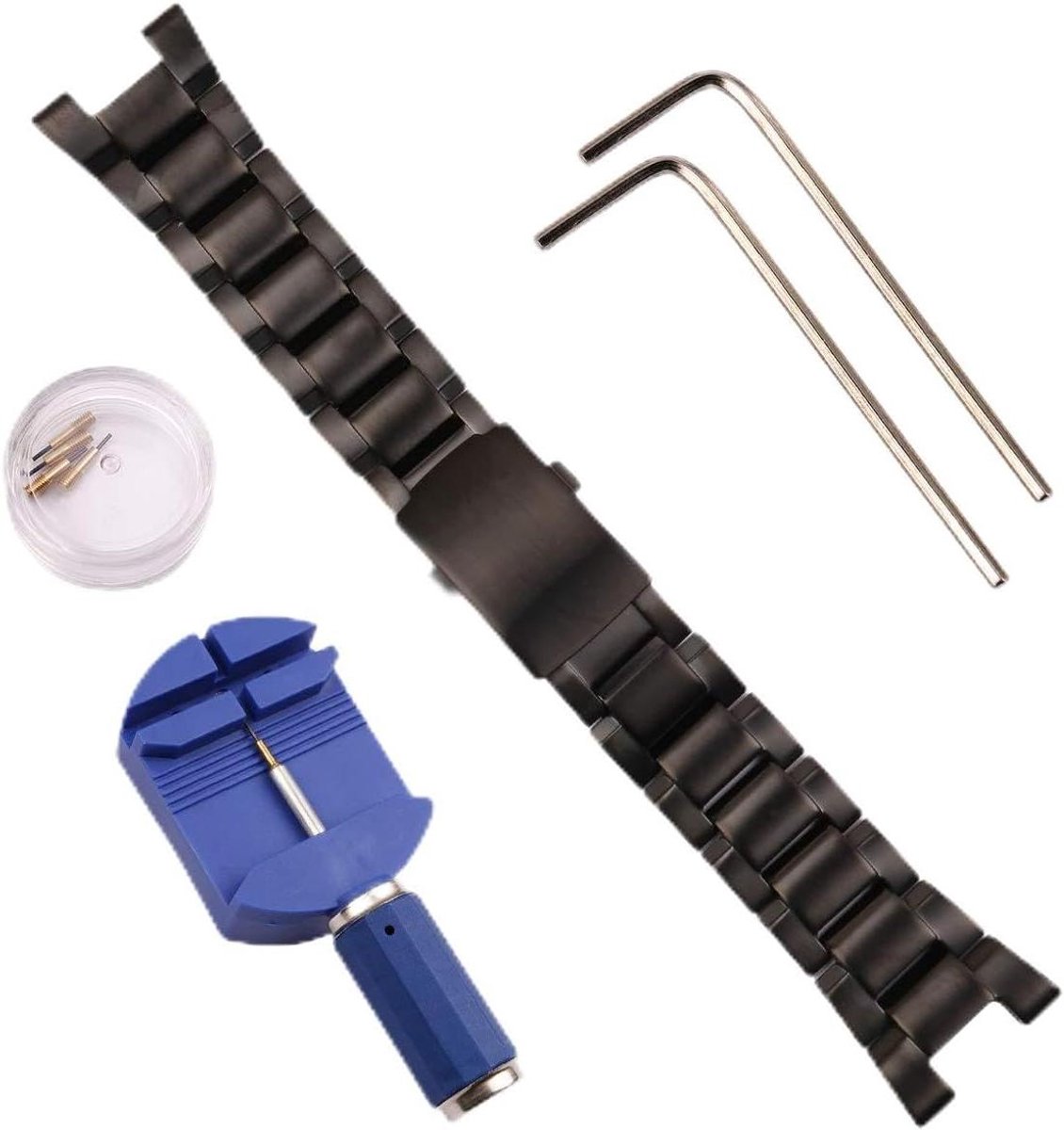 Horlogeband Vervanging - Rubberen Band - Dagelijks Gebruik - Duurzaam Materiaal - 13.5 cm Lengte - Zwart
