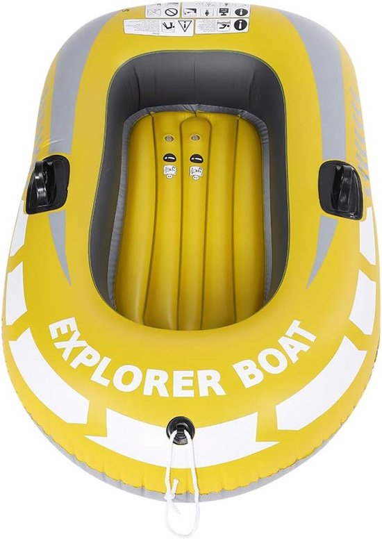 Opblaasbare Kajak - Roeiboot Kano - Waterpret Beleven - Arbeidsbesparend Peddelen - 1 Persoon - Geel — afbeelding 5
