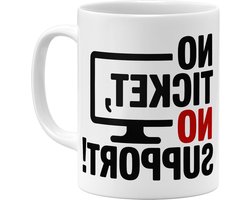 Koffiemok met tekst - Grappige mok - Kantoor humor - Dubbelzijdig bedrukt - 325 ml - Wit