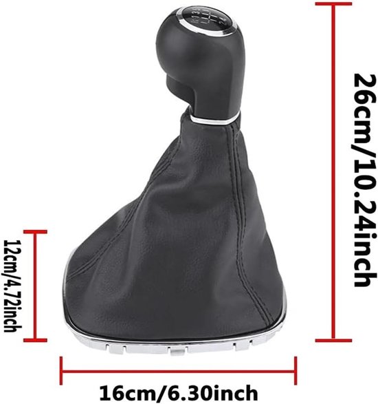 Pookknop Set - Versnellingspook - Auto Interieur - Ergonomisch Ontwerp - 5 Versnellingen - Zwart — afbeelding 5
