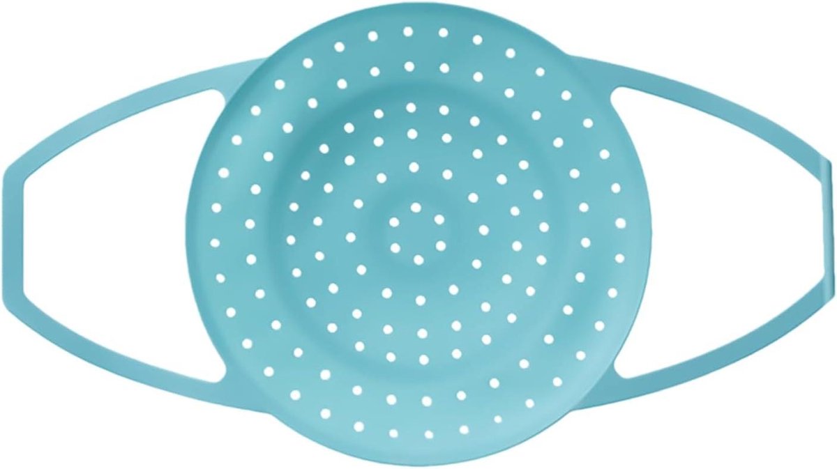Stoommand Groenten Verstelbare Steamer Gezond Koken Hittebestendig Siliconen Uitbreidbaar Klein Blauw
