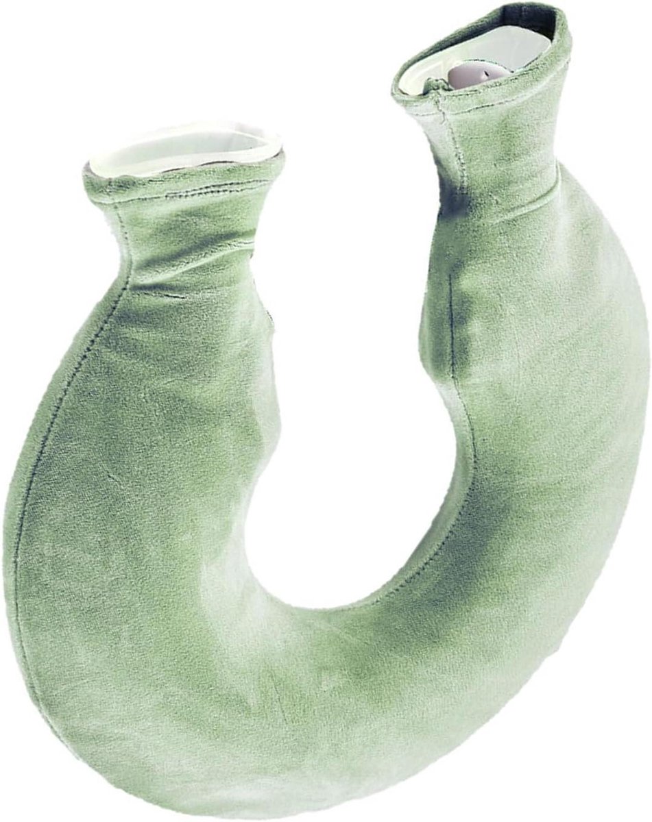 Warmwaterkruik Schouder - Nekwarmer Fleece - Spierontspanning Verlichting - U-vormige Ondersteuning - 36 x 32 cm - Grijs