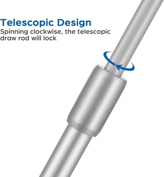 Jaloezieën Draaistang - Raambekleding Stang - Vensters Verstellen - Telescopisch Ontwerp - 60 cm - Aluminium — afbeelding 3