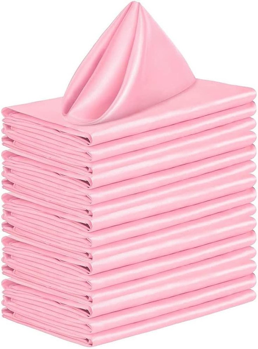 Stoffen Servetten - Diner Servetten - Tafel Dekken - Wasbaar Materiaal - 43x43cm 10 Stuks - Roze