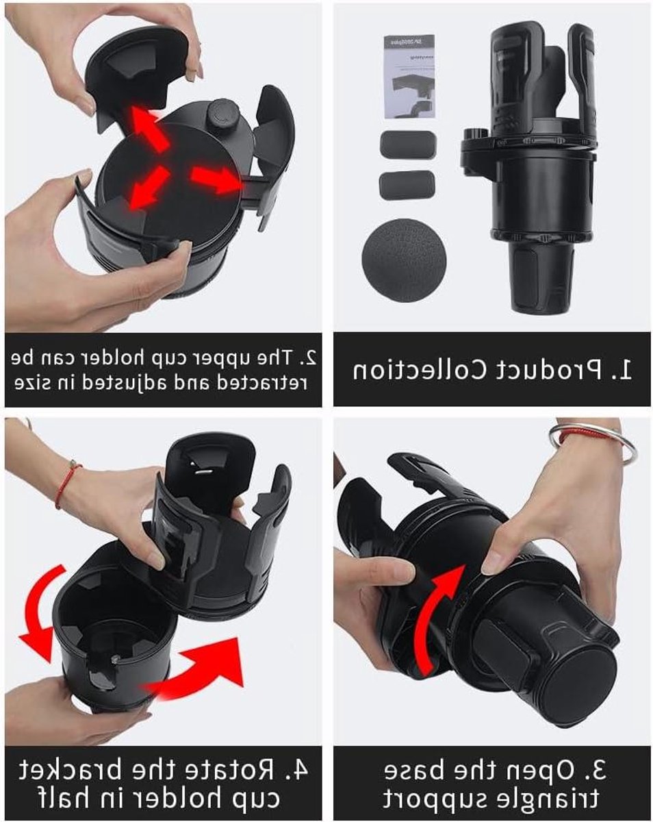 Autobekerhouder - Auto Organizer - Auto Interieur - Verstelbare Basis - N.v.t. - Zwart