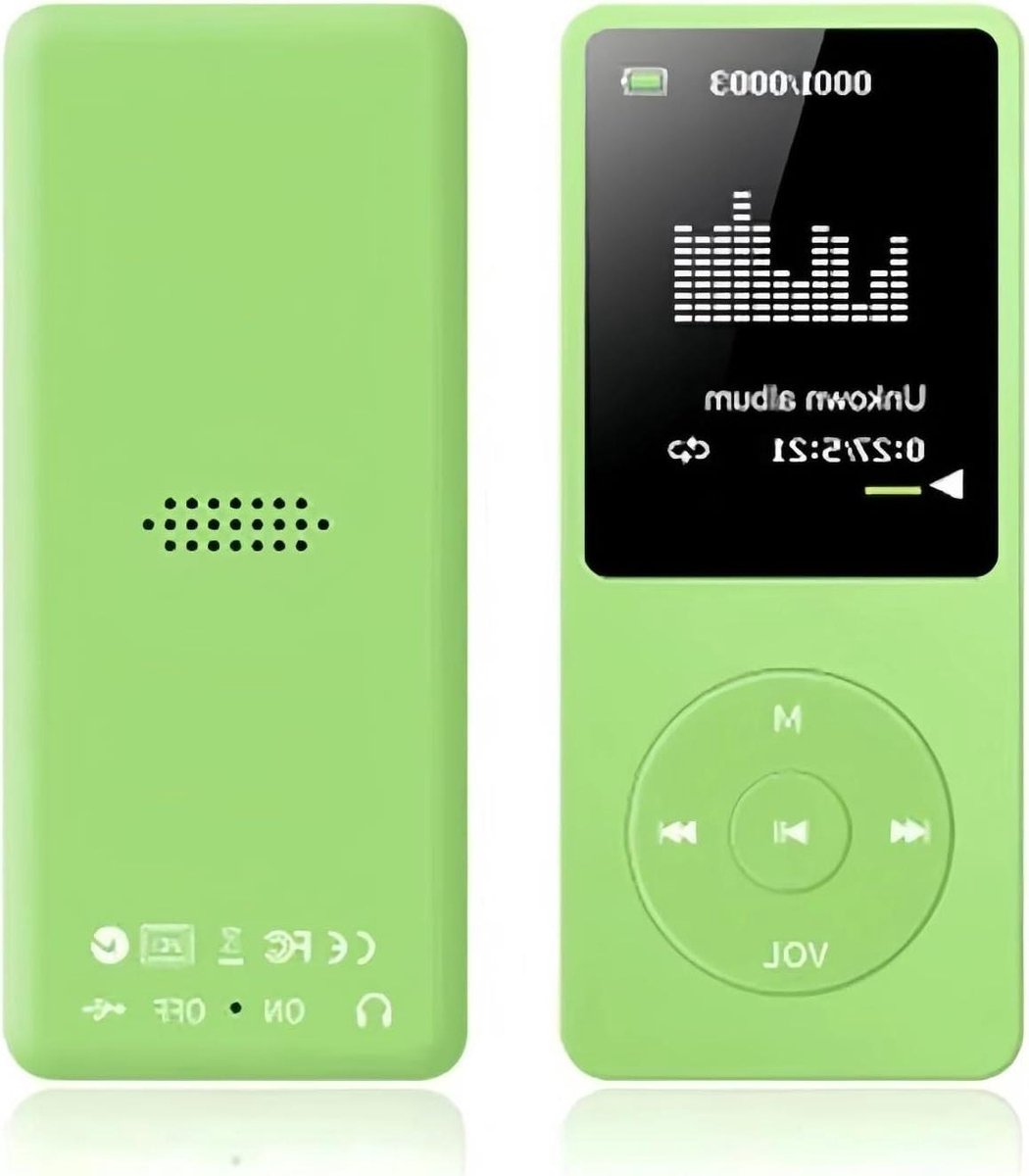 MP3 MP4 speler - Muziekspeler - Draagbare audio - 18 inch HD scherm - 8 GB opslag - Groen