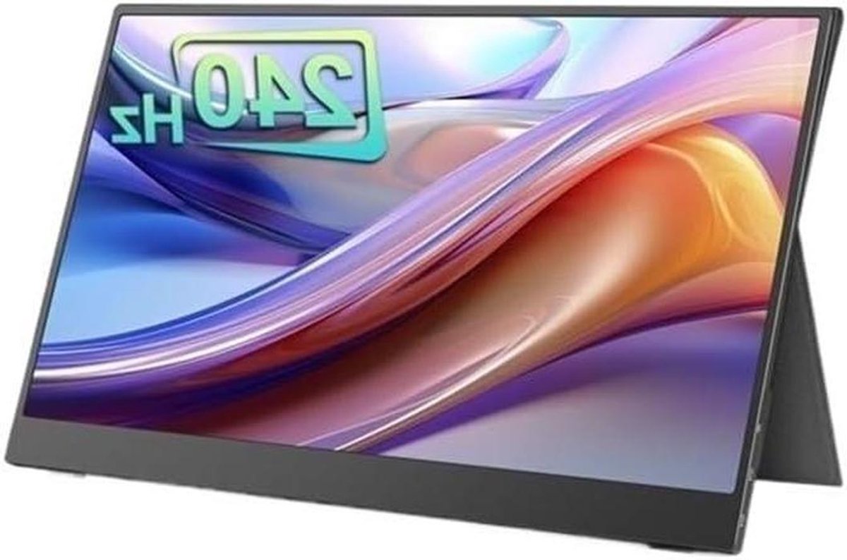 Draagbare monitor - Extra scherm - Efficiënter werken - 240Hz verversingssnelheid - 156 inch - Zwart