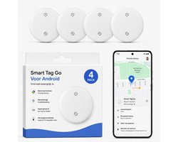 Android GPS Tracker – 4 stuks - Family Pack- Real-time Locatie Volgsysteem – Werkt met Google Find My app- Alleen geschikt voor Android telefoons- Gecertificeerd - Batterij Vervangbaar - 24/7 live locatie meekijken - Wit