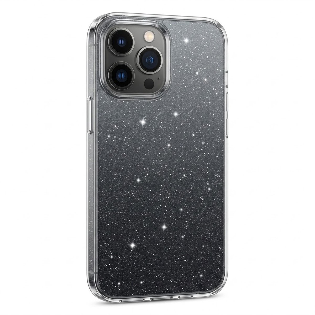 Glitter Hoesje Geschikt voor iPhone 12 pro max Telefoonhoesje Case transparant