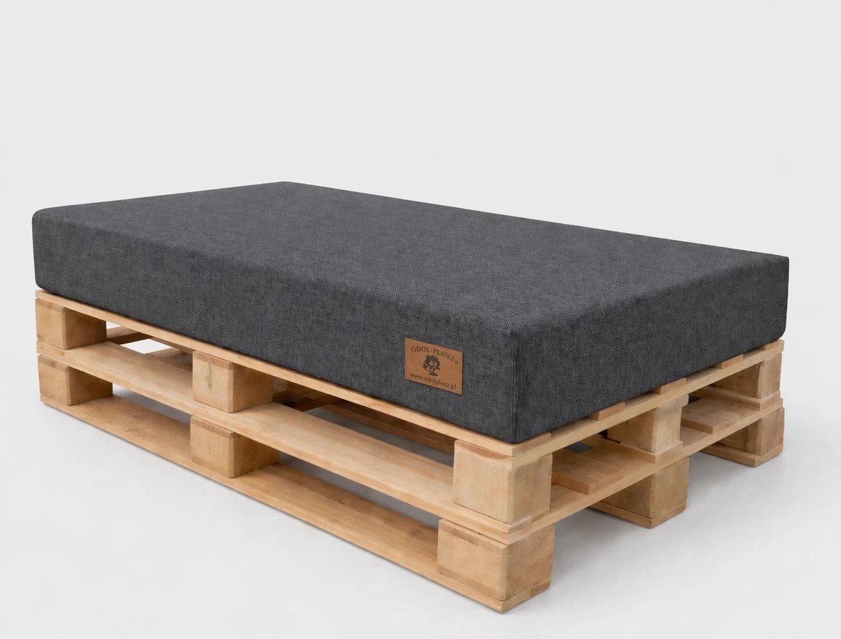 Paletkussen 120x80x15 cm Grafiet – Premium Zitkussen voor Palletbank met Waterafstotende UV-bestendige Linnenlook Hoes