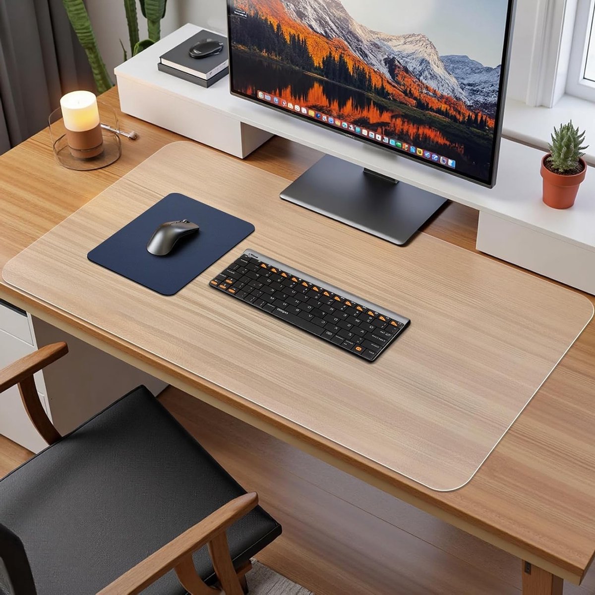 Grote Desk Mat van 90 x 43 cm van PVC, Waterdicht, Antislip en Met Ronde Hoeken voor Thuis en Kantoorgebruik