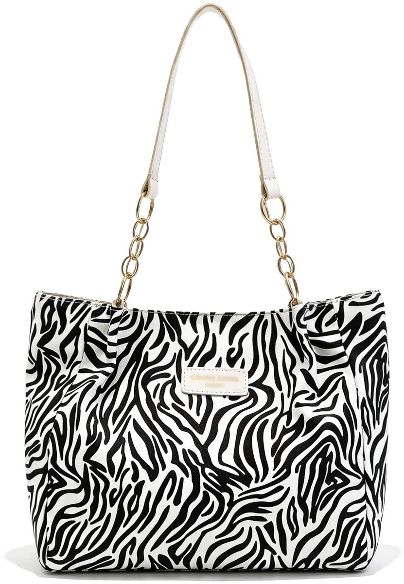 Dailygoods - Dailygoody - Dames Tote Bag - Zebraprint - Modieus ontwerp - Grote schoudertas - Ruim en stijlvol - Perfect voor dagelijks gebruik - Zwart-wit
