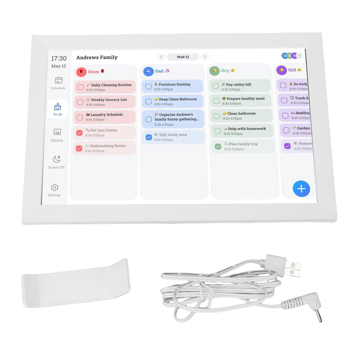 Dailygoods - Digitale Familiekalender en Planner met Touchscreen