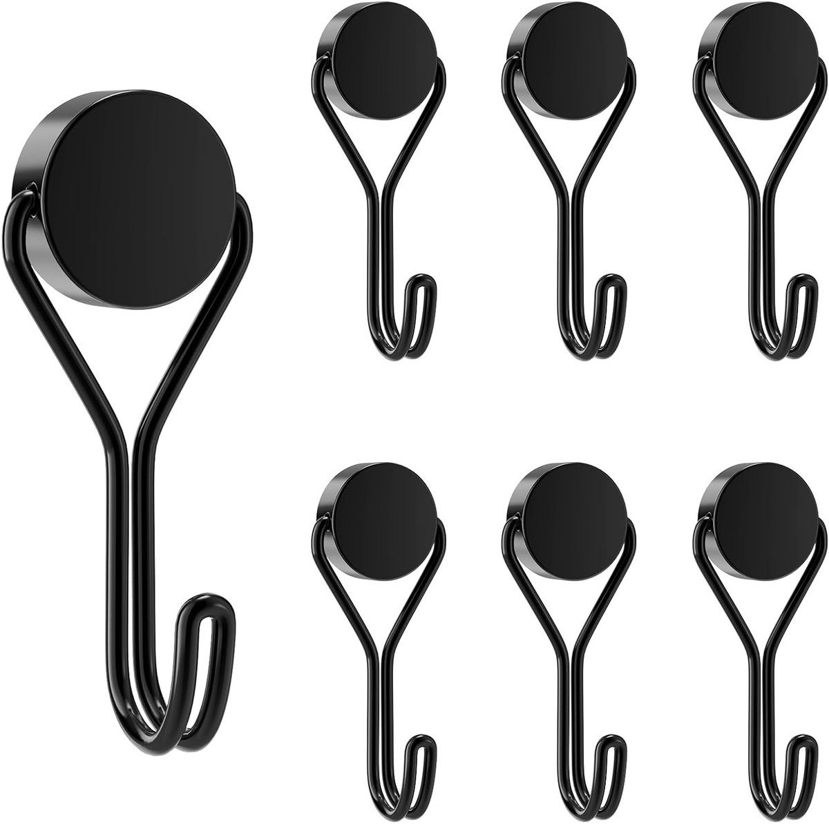 Set van 6 Sterke Magnetische Haakjes voor Keuken, Kantoor en Tuin - Ideaal voor Decoratie en Organisatie