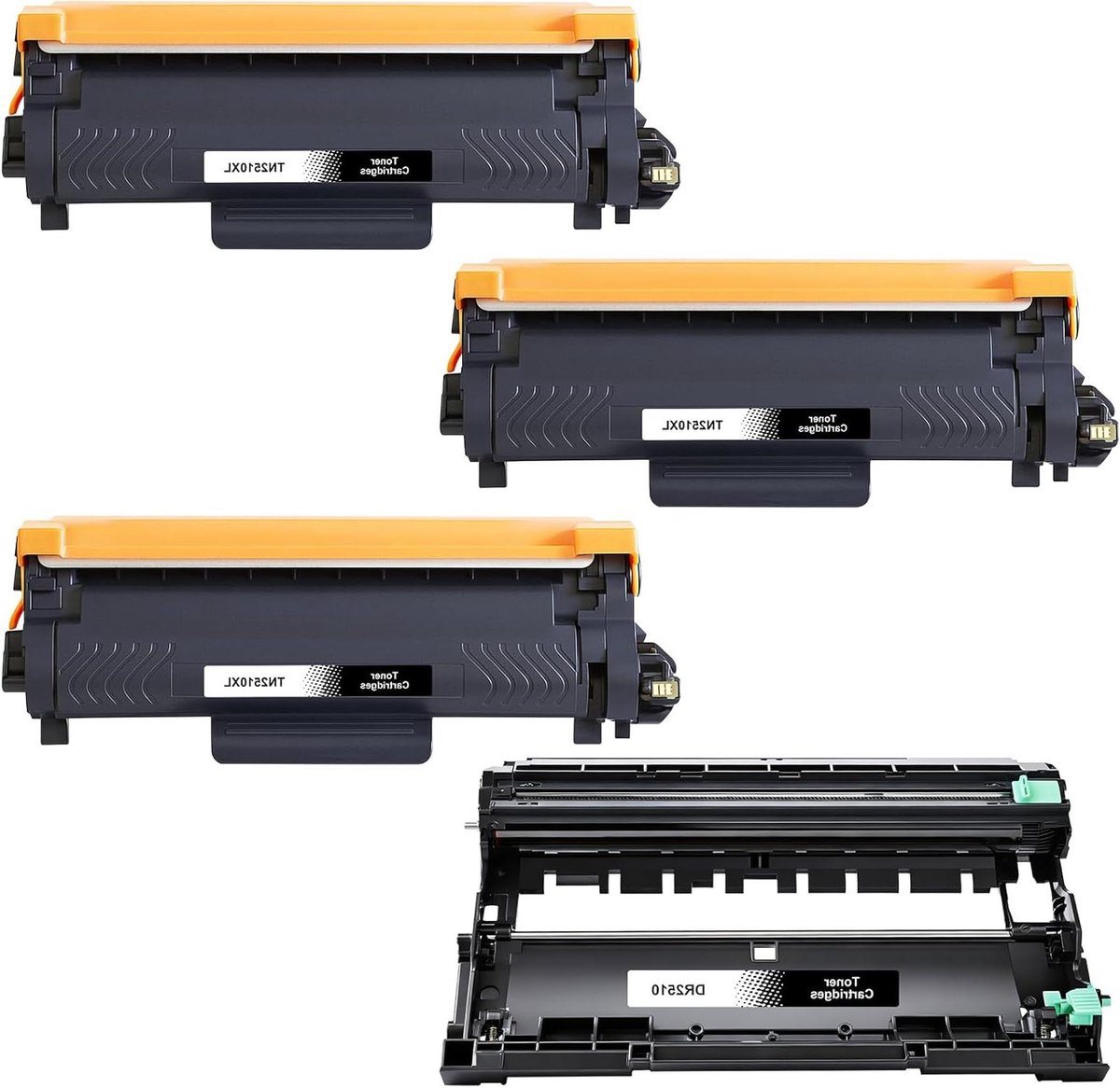 Toner en Trommel Set - Printer Supplies - Documenten Printen - Met Chip - 4-Pack - Zwart