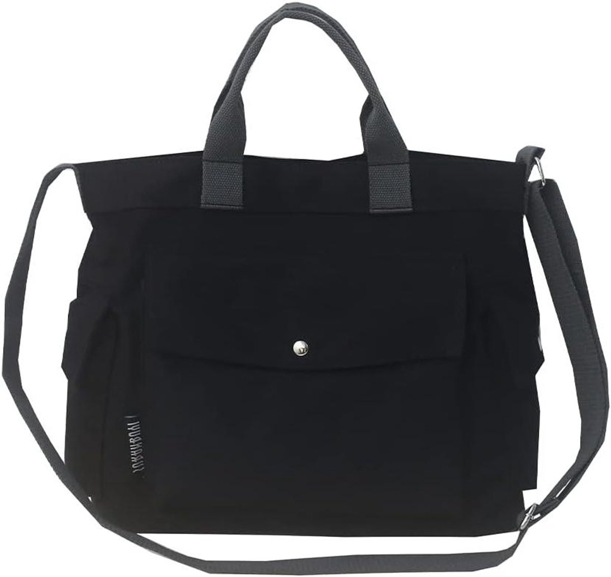 Canvas Shopper - Grote tas - Dagelijks gebruik - Veel vakken - 36 cm breed - Zwart