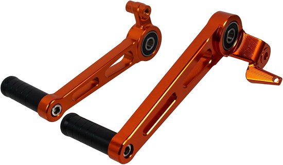 Motorfiets Pedaal Set - Voetrem Hendel - Verbeterde Controle - CNC Aluminium Constructie - Voor Duke 390 - Oranje van Duke — afbeelding 5