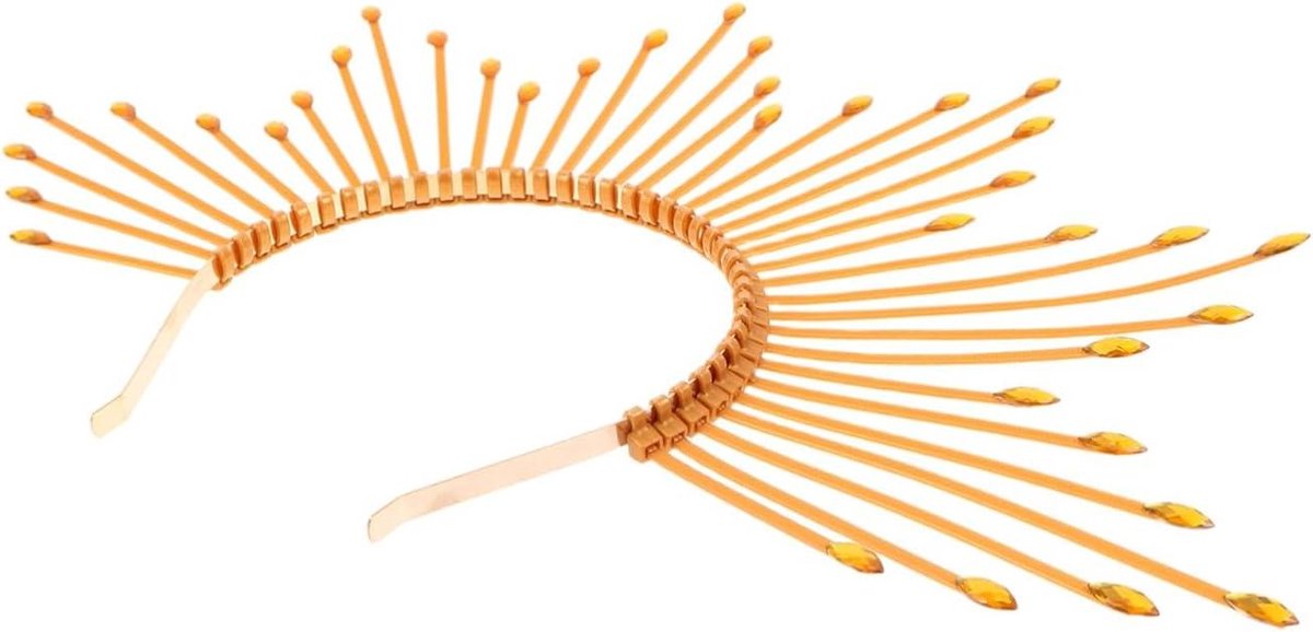 Gouden Kroon Haarband - Festival Diadeem - Feest Accessoire - Kleurvast Ontwerp - 39.7 cm - Goud