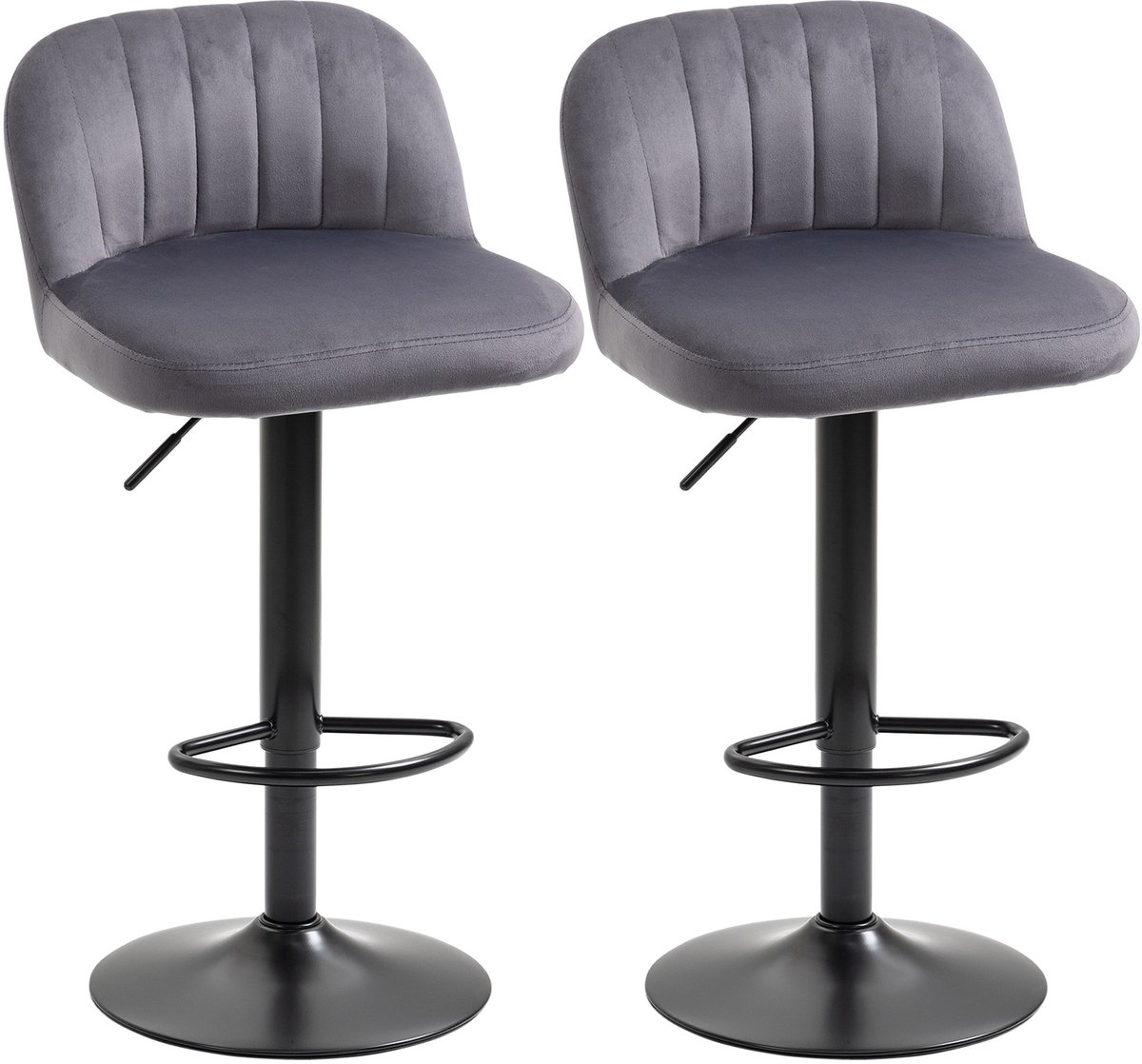HOMCOM-Barkruk-Polyester-43x45x101cm-Grijs