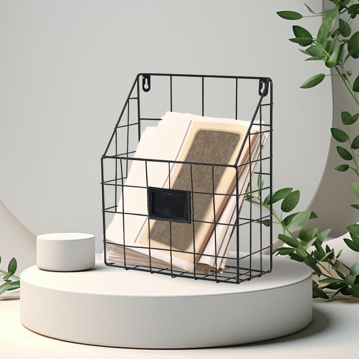 Wandrek - Boekenkast - Organiseer tijdschriften - Ruimtebesparend ontwerp - 27 x 12 x 32.5 cm - Zwart