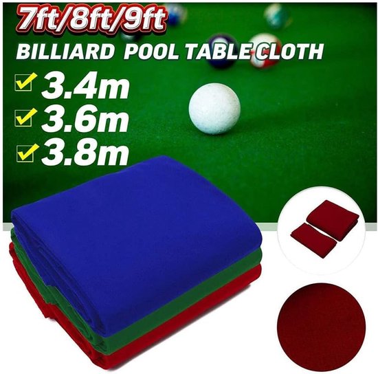 Tafelvilt Biljartdoek - Pooltafel Laken - Spelverbetering - Duurzaam Materiaal - 7ft 8ft 9ft - Blauw — afbeelding 4