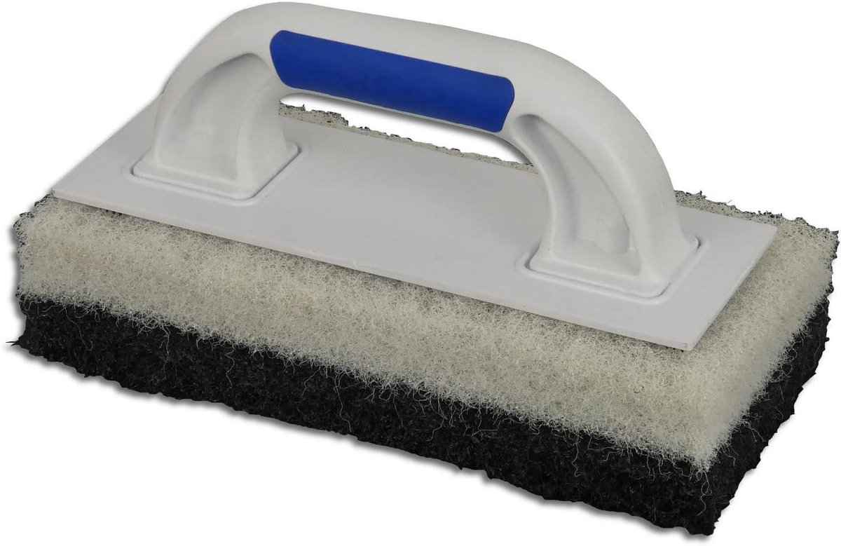 Reinigingsplank - Padboard set - Tegels reinigen - Verwisselbare pads - 250x120mm - Grijs