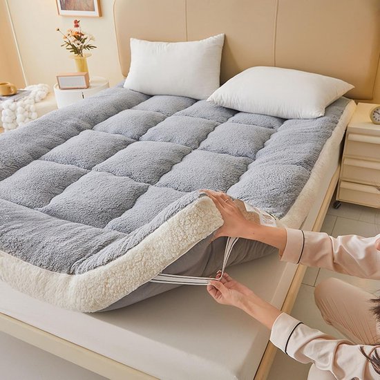 Japanse Vloermatras - Oprolbare Futon - Comfortabel Slapen - Verstelbare Elastieken - 200 x 220 cm - Geel — afbeelding 2