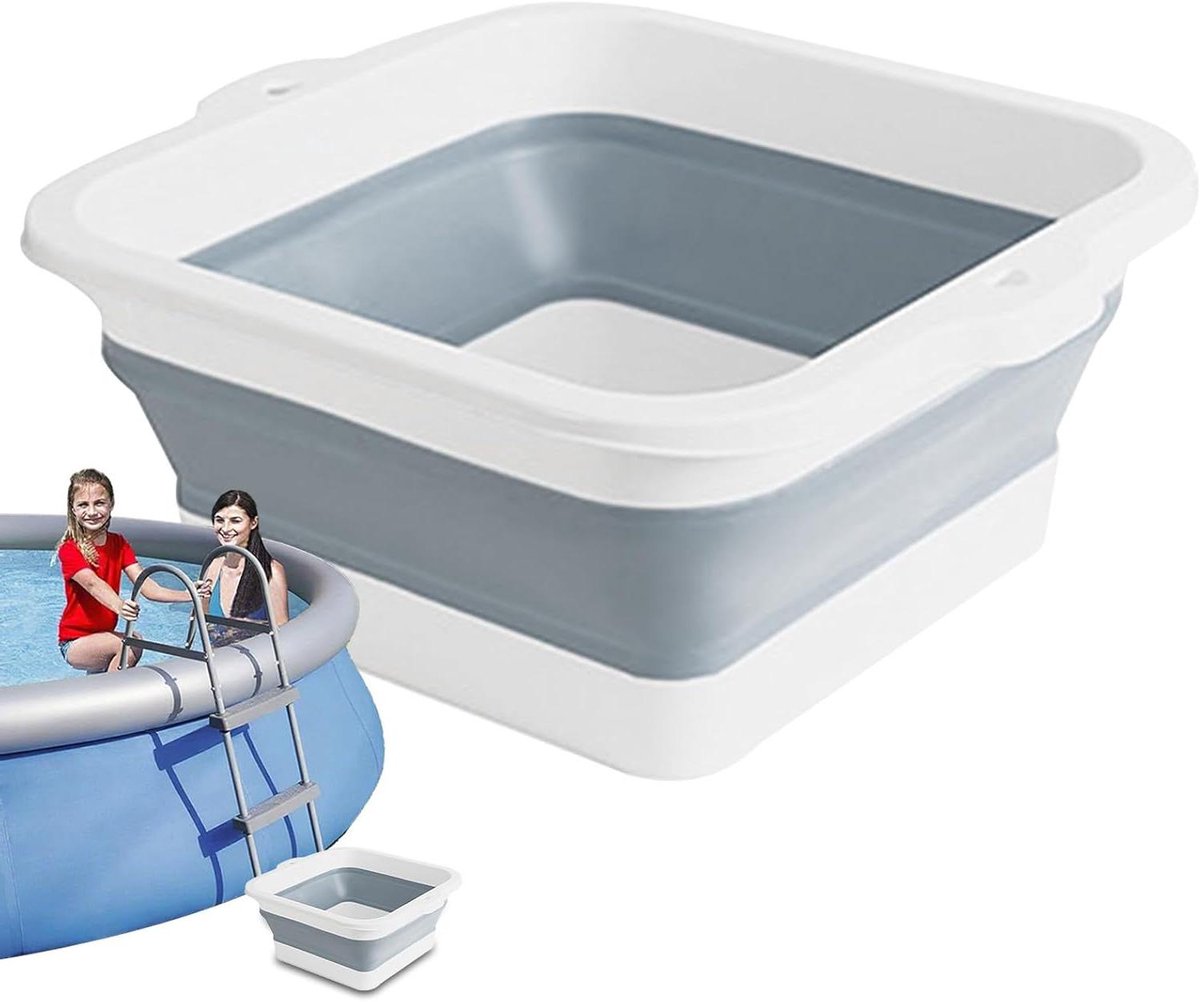 Voetbad Emmer - Massage Bak - Voeten Ontspannen - Inklapbaar Ontwerp - 30 Liter Volume - Grijs