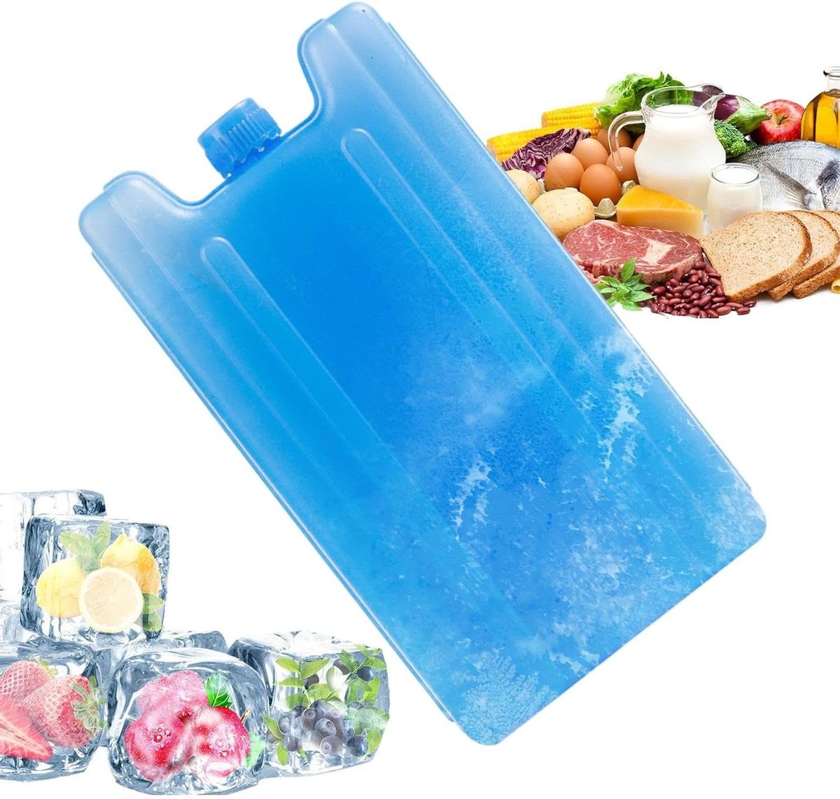 Herbruikbare Koelaccu - Koelpacks - Voedsel Koelen - Onbreekbaar PE Materiaal - 16 x 115 x 25 cm - Blauw