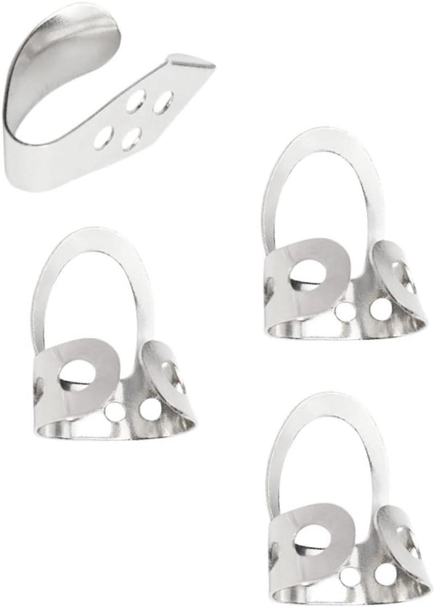 Vinger Plectrums Set - Gitaar Accessoires - Muziek Maken - Verstelbaar Ontwerp - 1 Set - Zilver