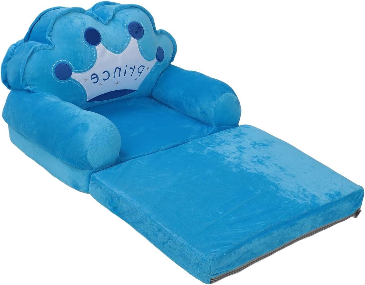 Kinderklapbank - Cartoon stoelbank - Kinderen Ontspannen - Opvouwbaar en Draagbaar - 50 x 41 x 24 cm - Blauw
