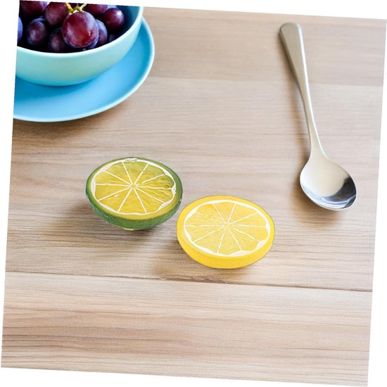 ifundom 30 Stuks Imitatie Schijfje Plastic Citroenen Versieringen Kunst Decor Levensechte Vrucht Levensechte Plastic Fruitschijfjes Blokjes Kunstmatig 3d Model Pvc — afbeelding 4