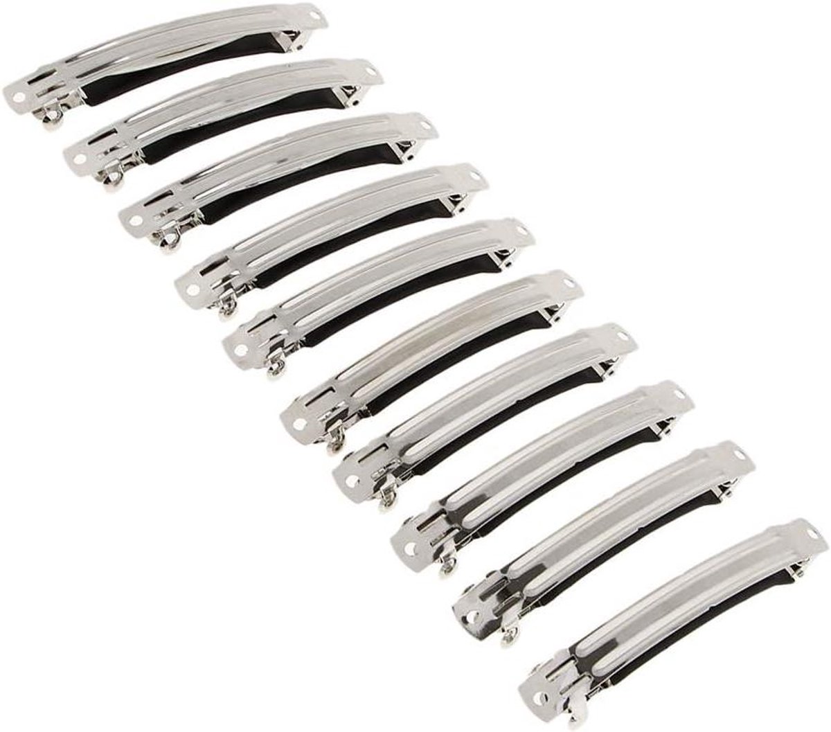 Haarspeldjes Zilver - Franse Clips - Ambachtelijke Creaties - Metalen Lente - 10 cm - Zilver