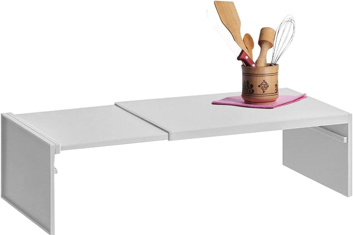Keukenrek - Opbergplank - Kast organiseren - Verstelbaar ontwerp - 30-53 cm - Grijs