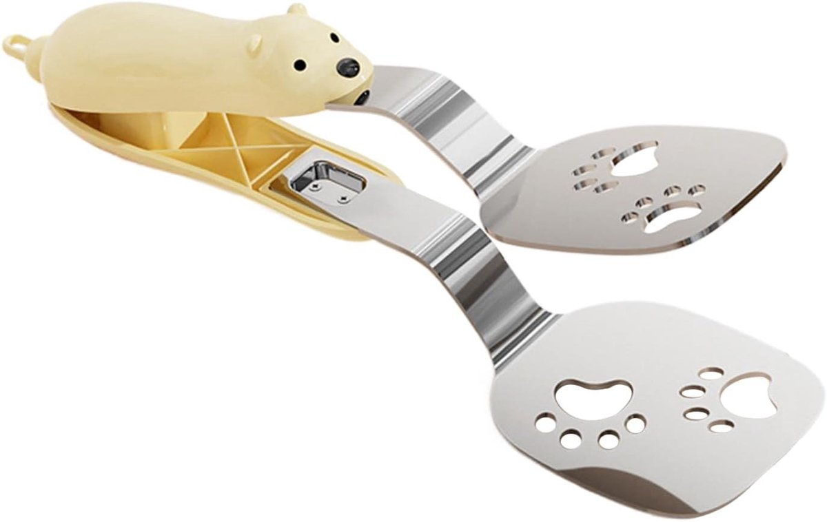 Grilltang RVS - Keuken Klemmen - Eten Draaien - Hittebestendig Handvat - 24 cm - Geel
