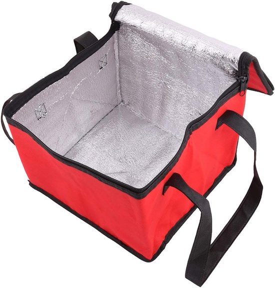 Koeltas - Lunchtas - Boodschappen Koelen - Ritssluiting - 25x25x20 cm - Rood — afbeelding 4